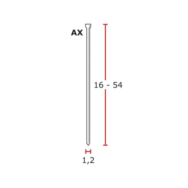 AX T-fejű 1,2×35 mm tározott szeg (5000 db)